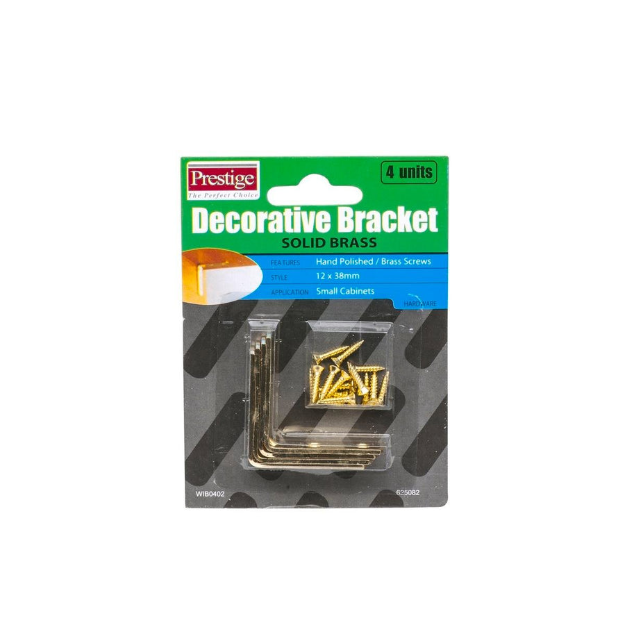 Prestige Decorative Bracket - 12 x 38mm - Brass - Hand Polished - SuperSaverAU - view 1