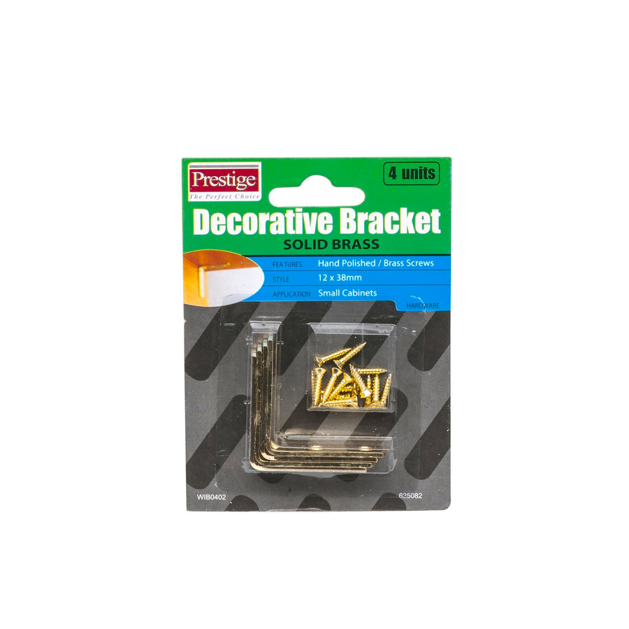 Prestige 12 x 38 x 1.5mm Polished Brass Decorative Bracket