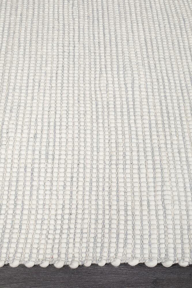 Rug Culture Loft Large Rug 280x190cm - Grey Felted Wool, Hand Loomed Flatwoven - LFTGREY280X190