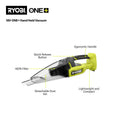 Ryobi 18V One Hand Vacuum Tool Only - 600ml Dust Bin - HEPA Filter - 6.5kpa Suction - SuperSaverAU - view 2