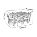 Mojo Small Premium Rectangle Table and Chairs Cover - 1800mm x 750mm x 1400mm - UV Resistant, Water Repellent - SuperSaverAU - view 3