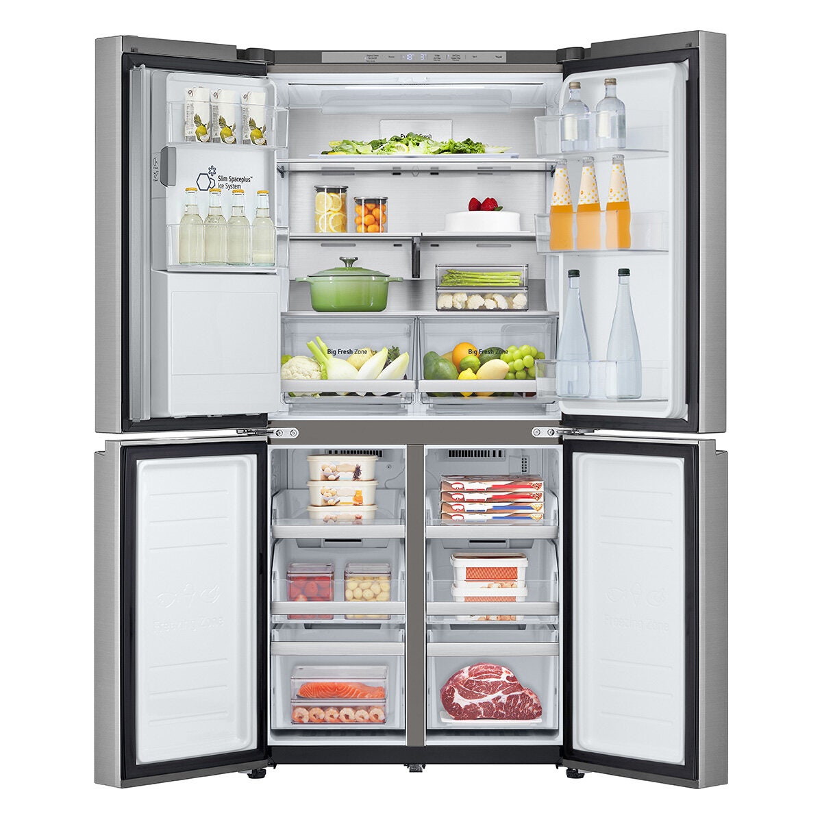 LG 506L French Door Fridge - Plumbed Ice and Water, Stainless Steel, 4.5 Star Energy - GF-L500PL