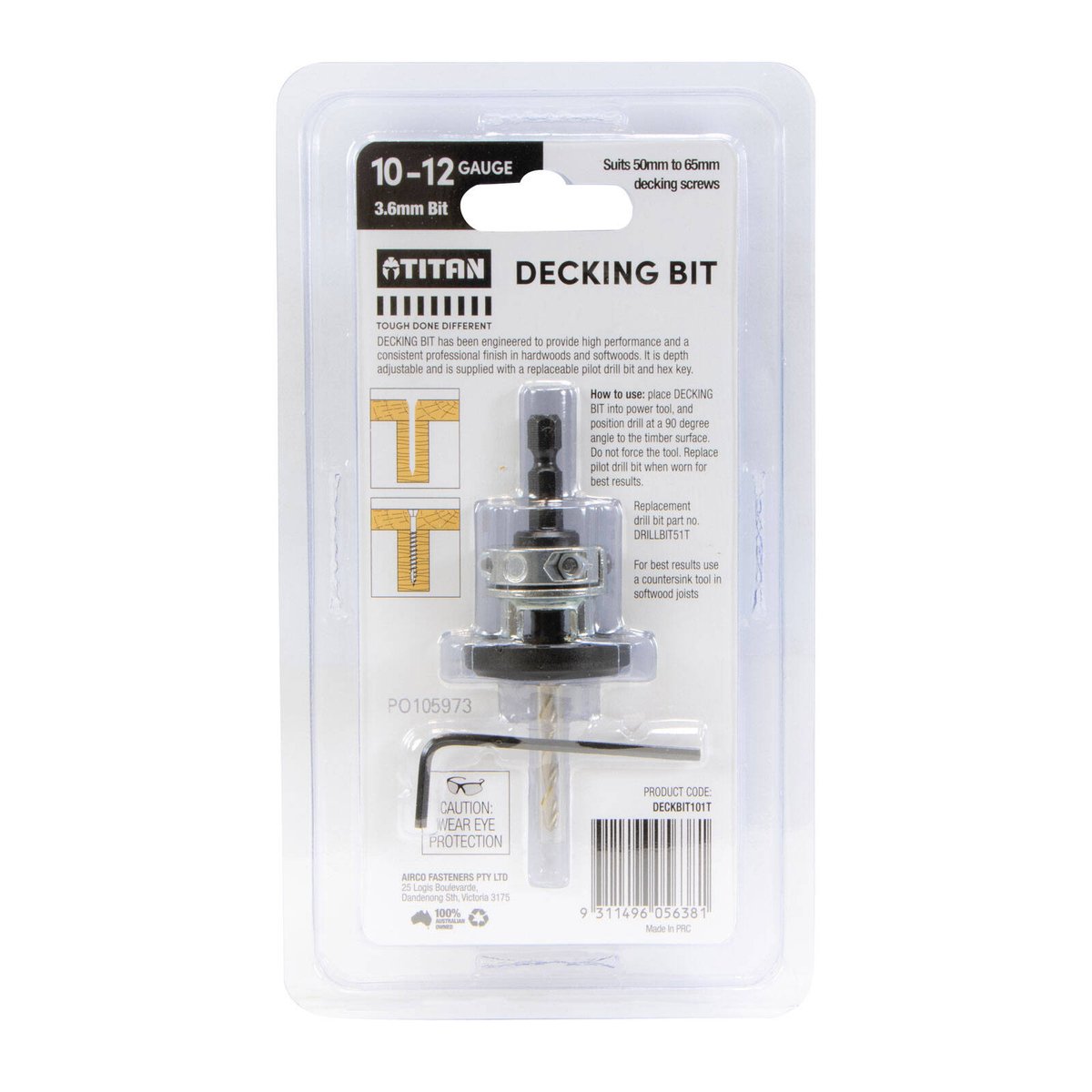 Titan 10g x 50mm Decking Countersink Tool - Depth Adjustable - Durable - SuperSaverAU - view 2
