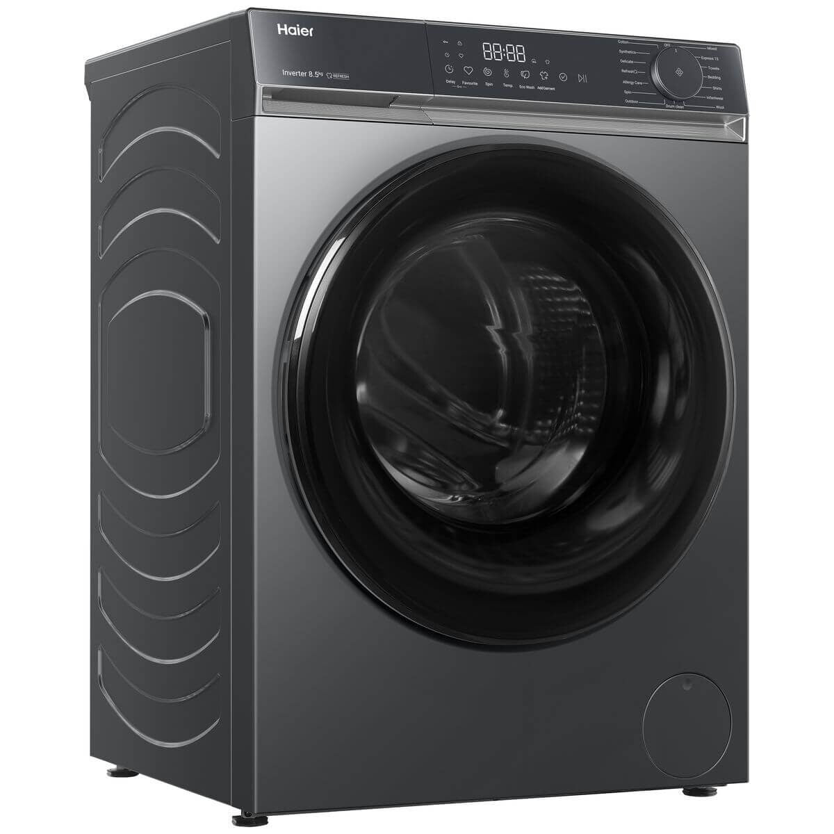 Haier 8.5kg Front Loader - Dark Grey, Express 15 Cycle, Steam Refresh, 5 Star Energy - HWF85KB1