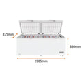 Eurotech 688L chest freezer - white, 3 star energy rating, split door design - ED-CF708WH