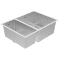 Abey 1 and 1/2 bowl stainless steel sink with overflow and basket waste - microbrush finish - W12-180D