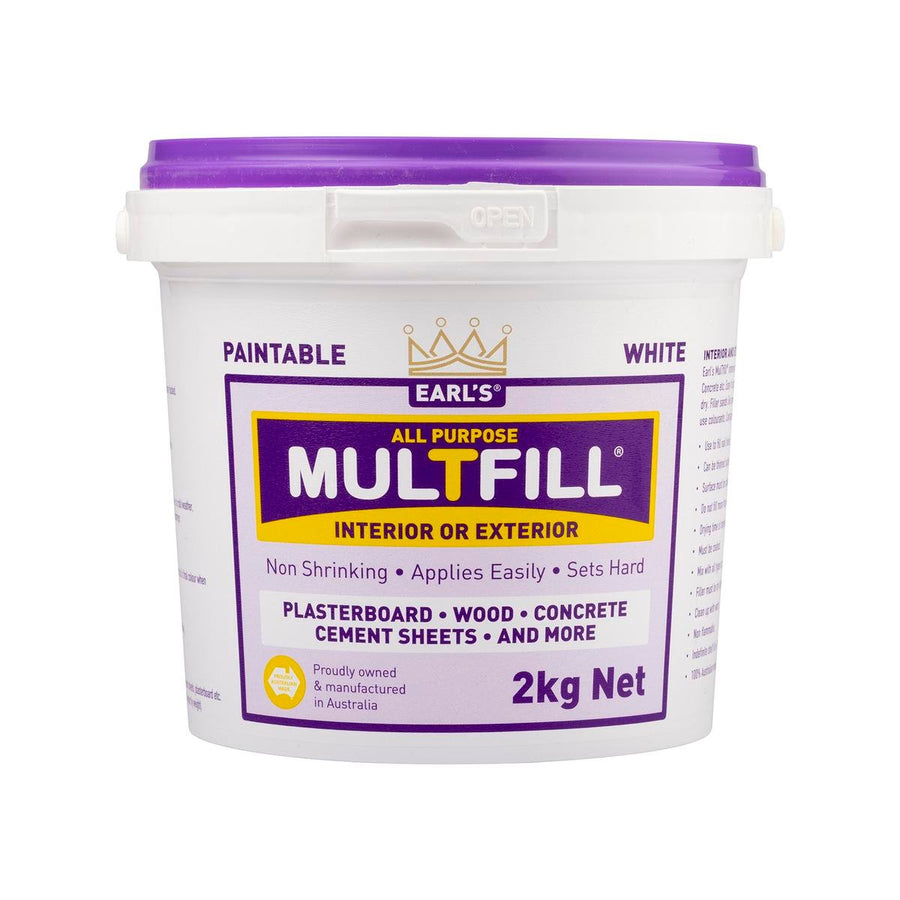 Earl S 2kg White Multfill Ready to Use Filler - Fine Filler - Water Based - SuperSaverAU - view 1