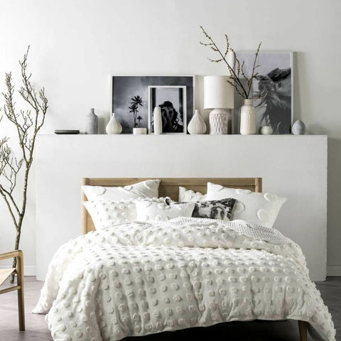 Linen House Haze Single Quilt Cover Set - Cotton, Includes 1 Pillowcase, White - 01702D036