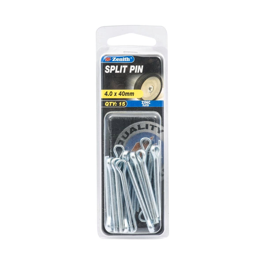 Zenith Split Pin - 4mm x 40mm - 15 Pack - Zinc Plated Internal Use - SuperSaverAU - view 1