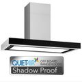 Glem Gas Quiet Air 90cm canopy rangehood - stainless steel, off-board motor, shadow-proof LED - GQA90TBLED