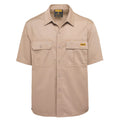 DeWALT Basalt Short Sleeve Button Up Work Shirt - Khaki, Size L, 97% Cotton