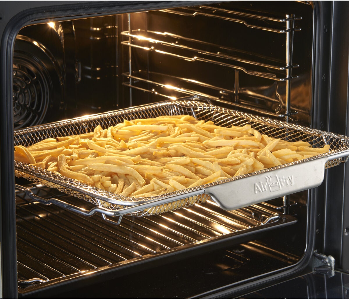 Brohn 60cm Electric Multifunction Oven - 80L, 10 Functions, Inbuilt AirFry, Stainless Steel - BRO6001SS