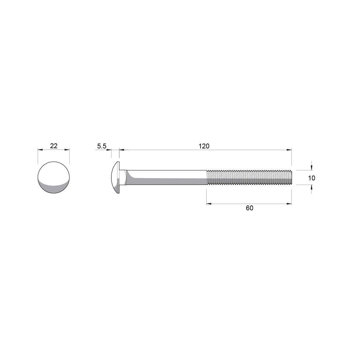 Zenith M10 x 120mm Hot Dip Galvanised Cup Head Bolts And Nuts 25 Pack - SuperSaverAU - view 4