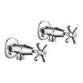 Estilo Jumper Valve Cross Handle Washing Machine Set Brass Chrome