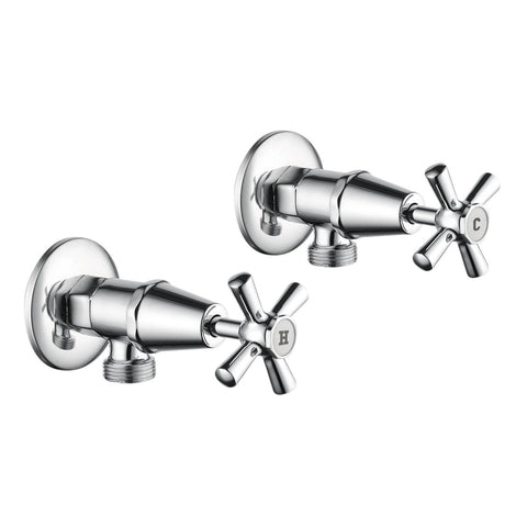Estilo Jumper Valve Cross Handle Washing Machine Set Brass Chrome