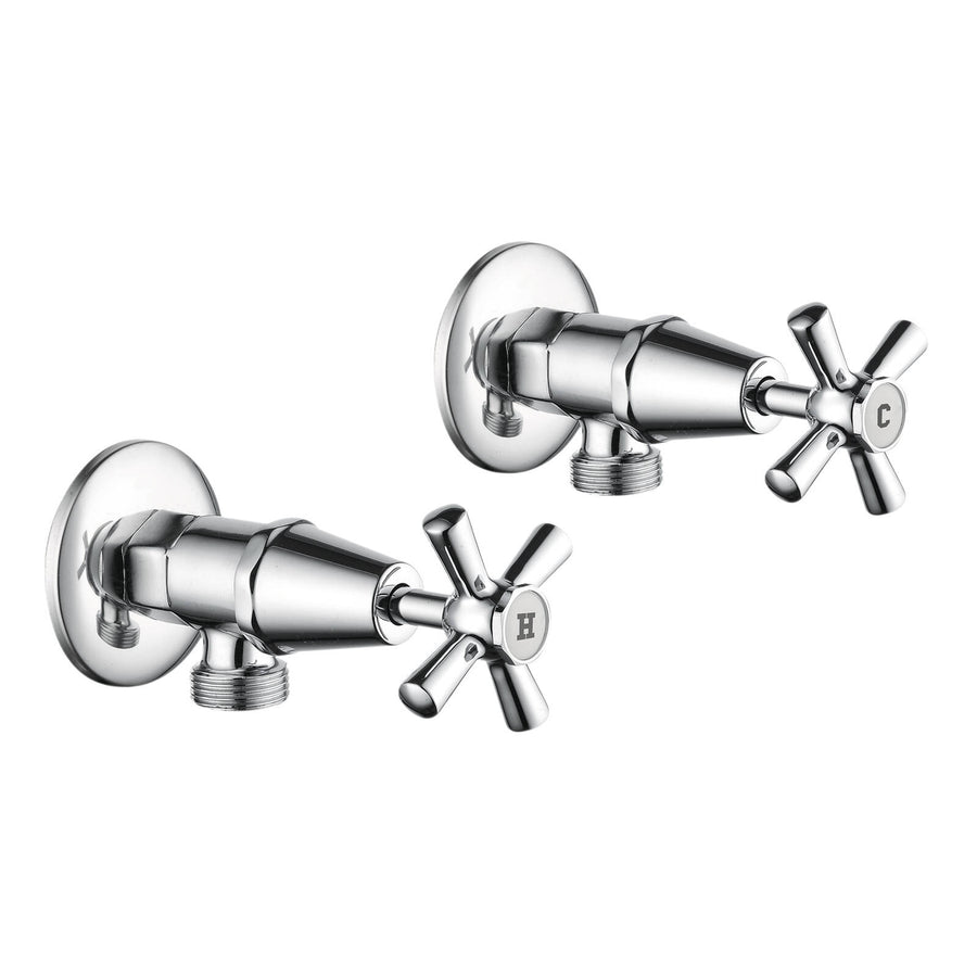 Estilo Jumper Valve Cross Handle Washing Machine Set Brass Chrome