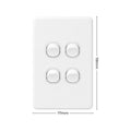 Deta X6 White Quad Vertical Switch - 4 Gang - Polycarbonate - Durable - SuperSaverAU - view 4