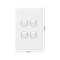 DETA X6 White Quad Vertical Switch 4 Gang 10A 240V Polycarbonate Indoor 6154VB