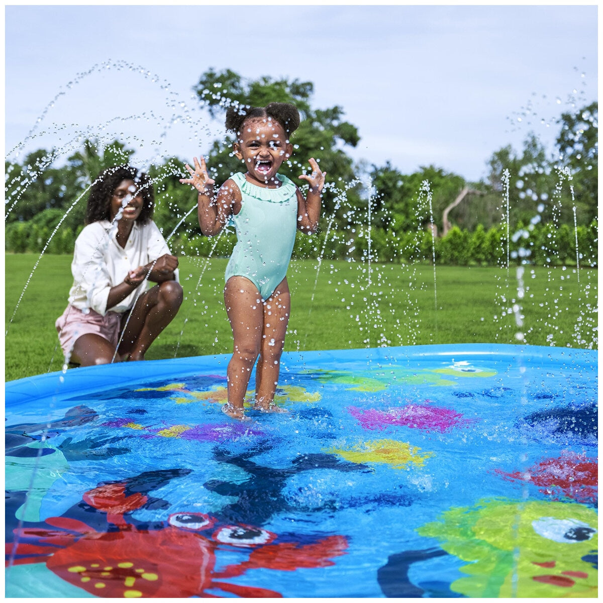H2OGO! Underwater Adventure Splash Pad 3.05m with Ocean Graphics for Kids 2+
