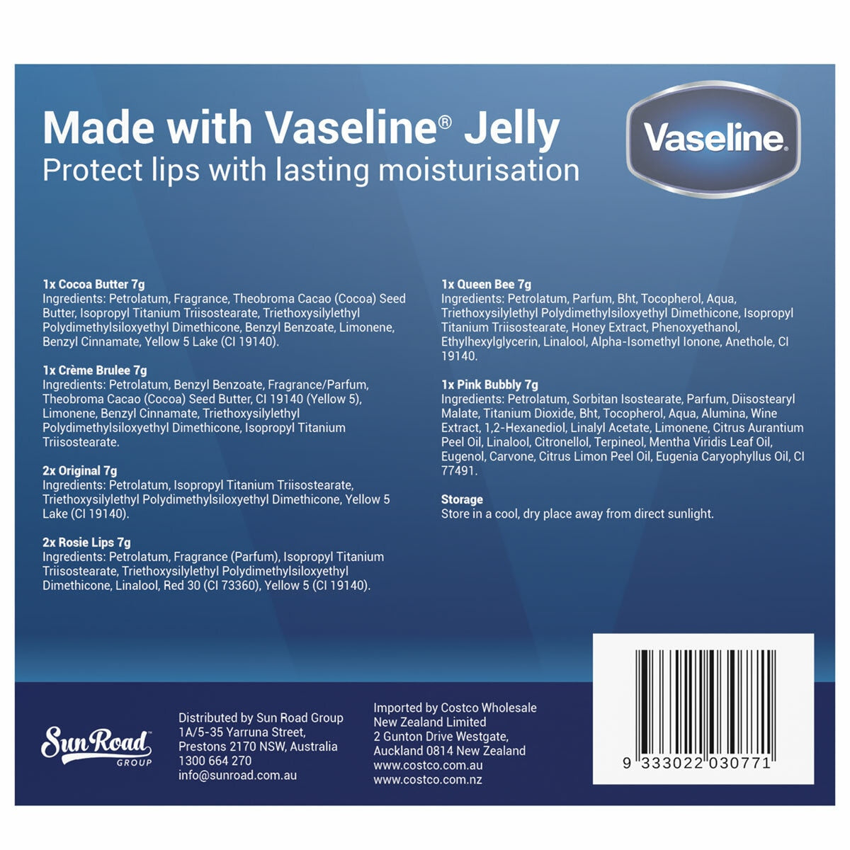Vaseline Lip Therapy Set 8 x 7g - Moisturising Lip Balms in Assorted Flavours - SuperSaverAU - view 3