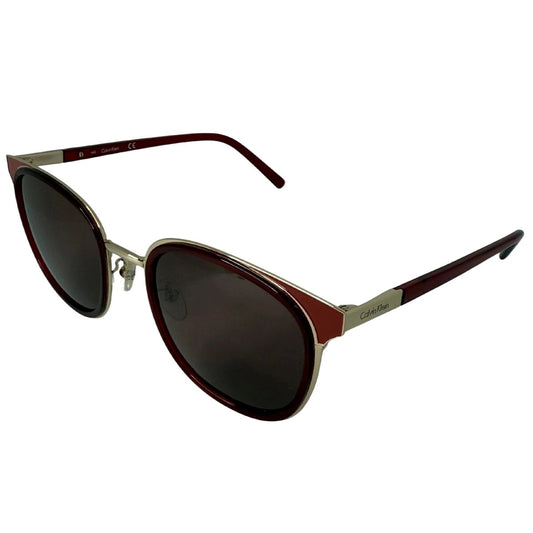 Calvin Klein Men's Sunglasses, Brown Lens, Bordeaux Frame, 56 mm Eye Size