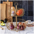 over&back Golden Fruit Basket 2 Tier
