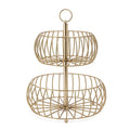 over&back Golden Fruit Basket 2 Tier