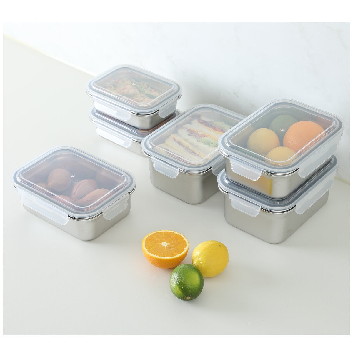 Neoflam Stainless Steel Container Microwavable 12 Piece Set