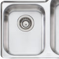 Oliveri Nu-Petite 1 and 3/4 bowl undermount sink - polished 304 grade stainless steel, seam welded - NP62U