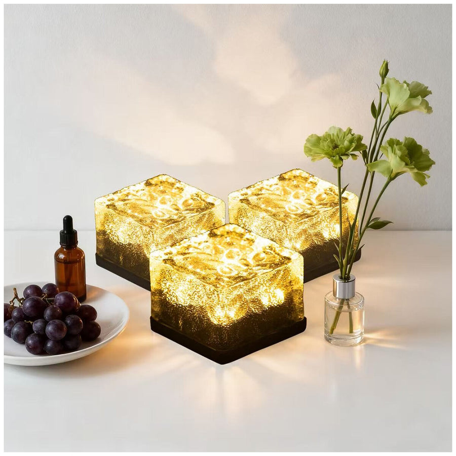 Dais Solar Brick Light 6 Pack Warm, 8 Hours Runtime, Glass Cover, 70mm Size - SuperSaverAU - view 1