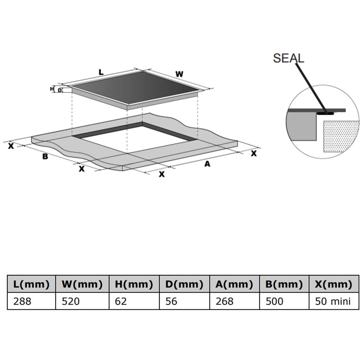Artusi 30cm Domino Induction Cooktop - Black Ceramic Glass, 2 Zones, Touch Controls, Child Lock - AID32A