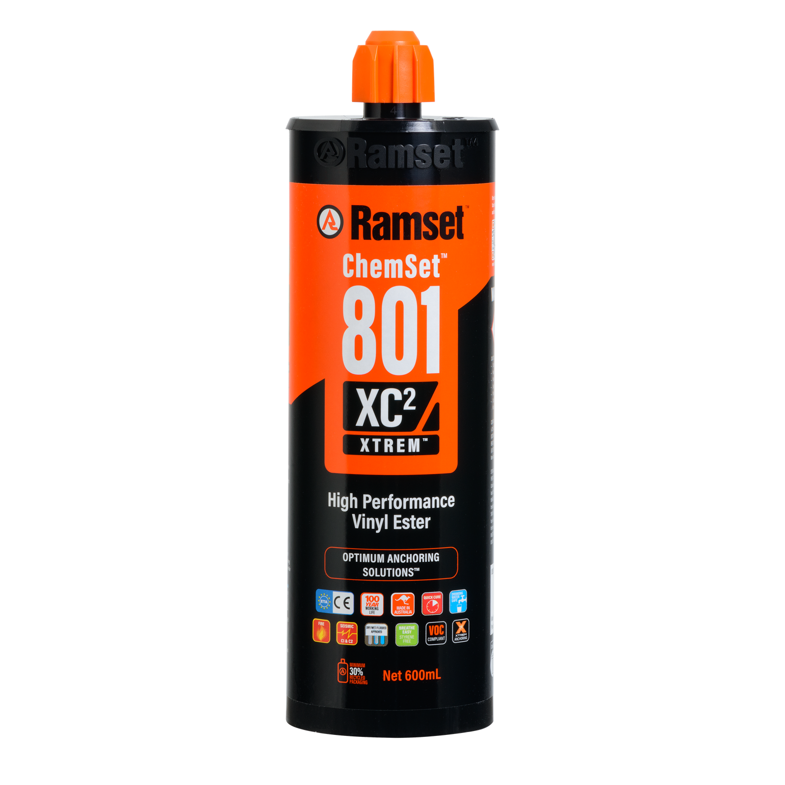 Ramset ChemSet 801 Xtrem XC2 600ml Vinyl Ester Chemical Anchor for Masonry