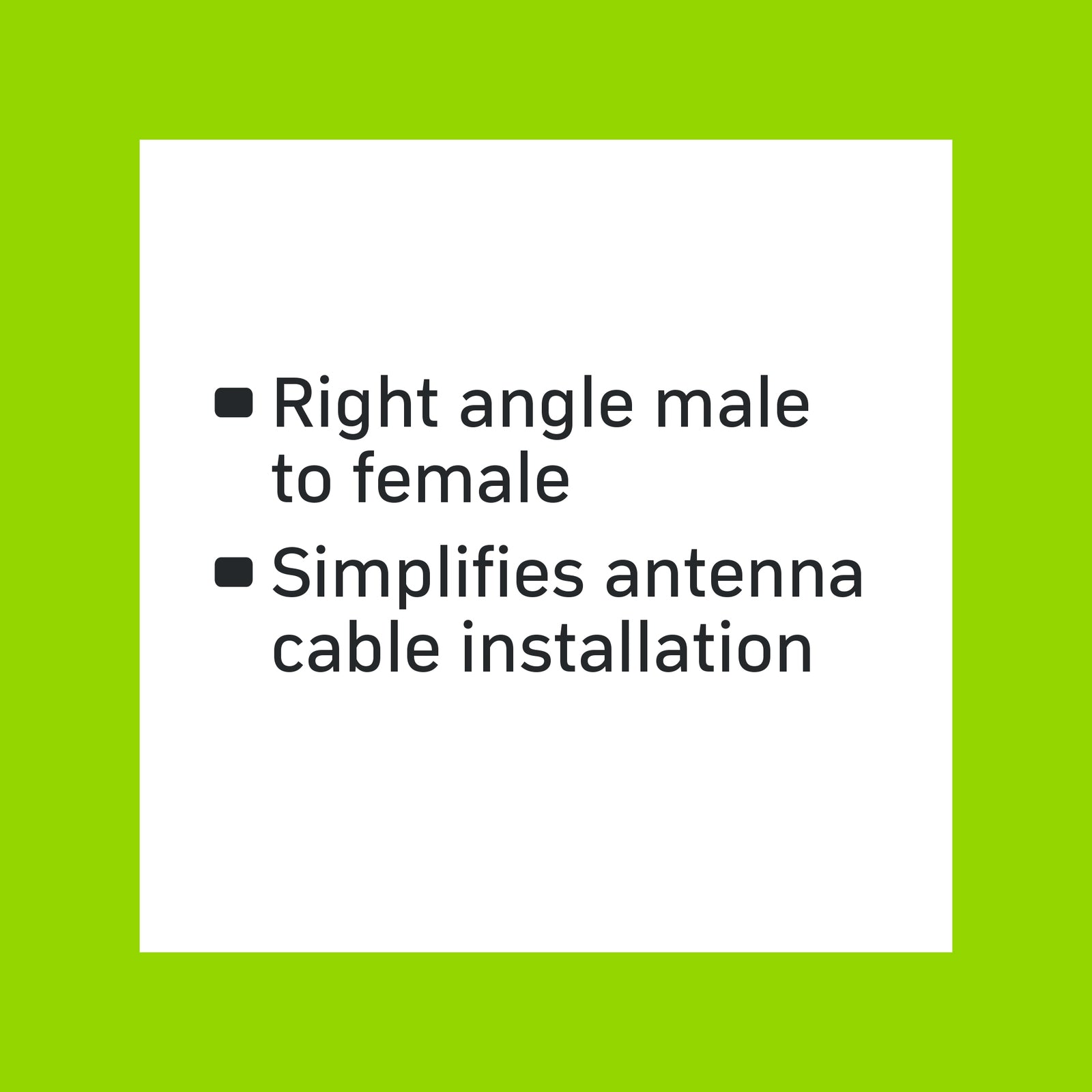 Antsig PAL Plug to F Socket Right Angle Adaptor