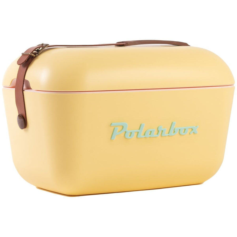Polarbox Classic 20L Cooler - Retro Design, Lightweight Build, Leather Shoulder Strap - PLBC20Y