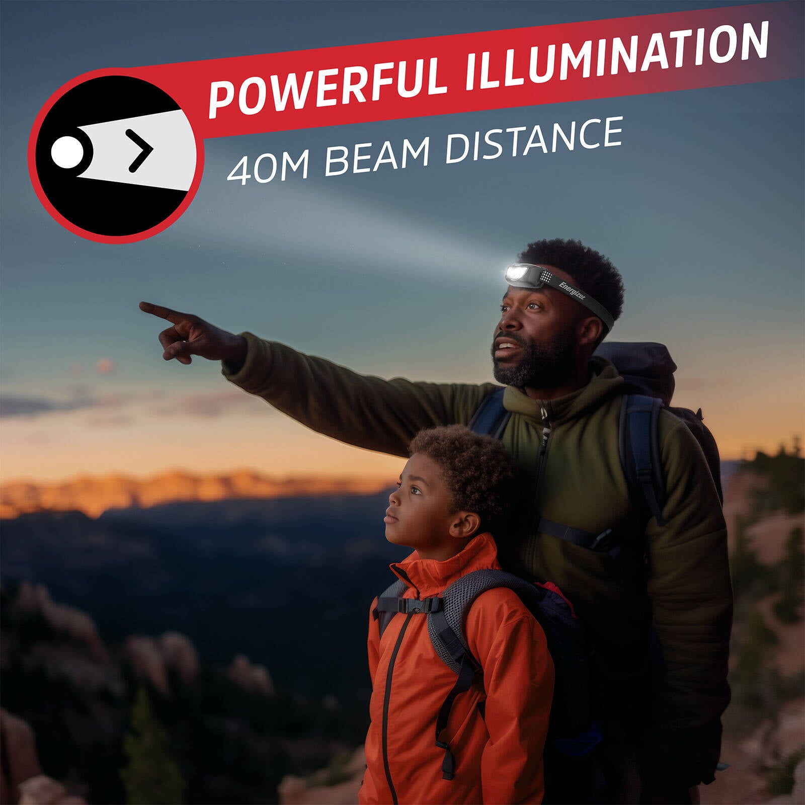 Energizer Universal 115 Lumen LED Headlamp, Red Night Vision, Adjustable Strap, Silver (HDCU22)
