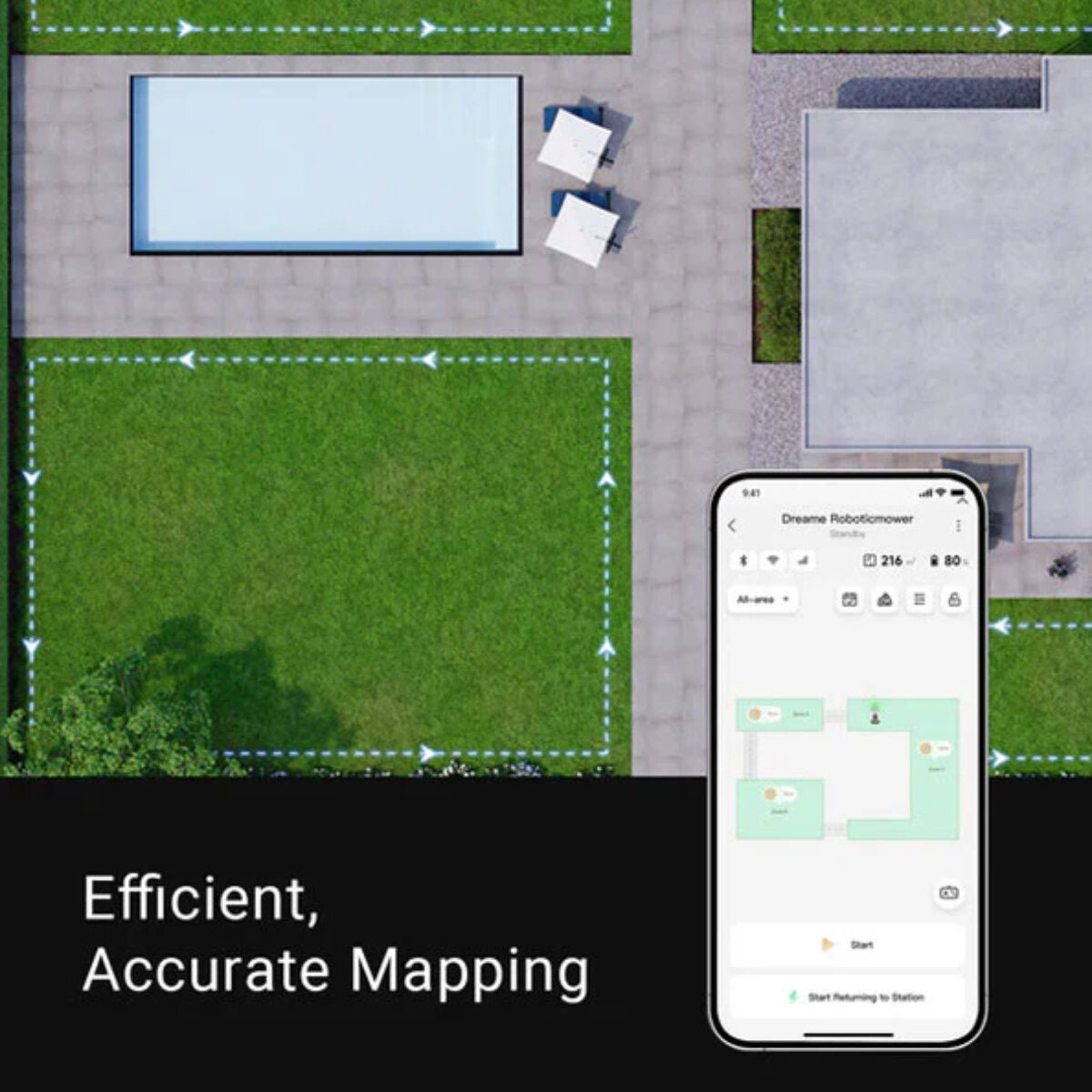 Dreame A1 Pro Robotic Lawn Mower - 2000m² Coverage, LiDAR Navigation, No Boundary Wires - DRE-A1P