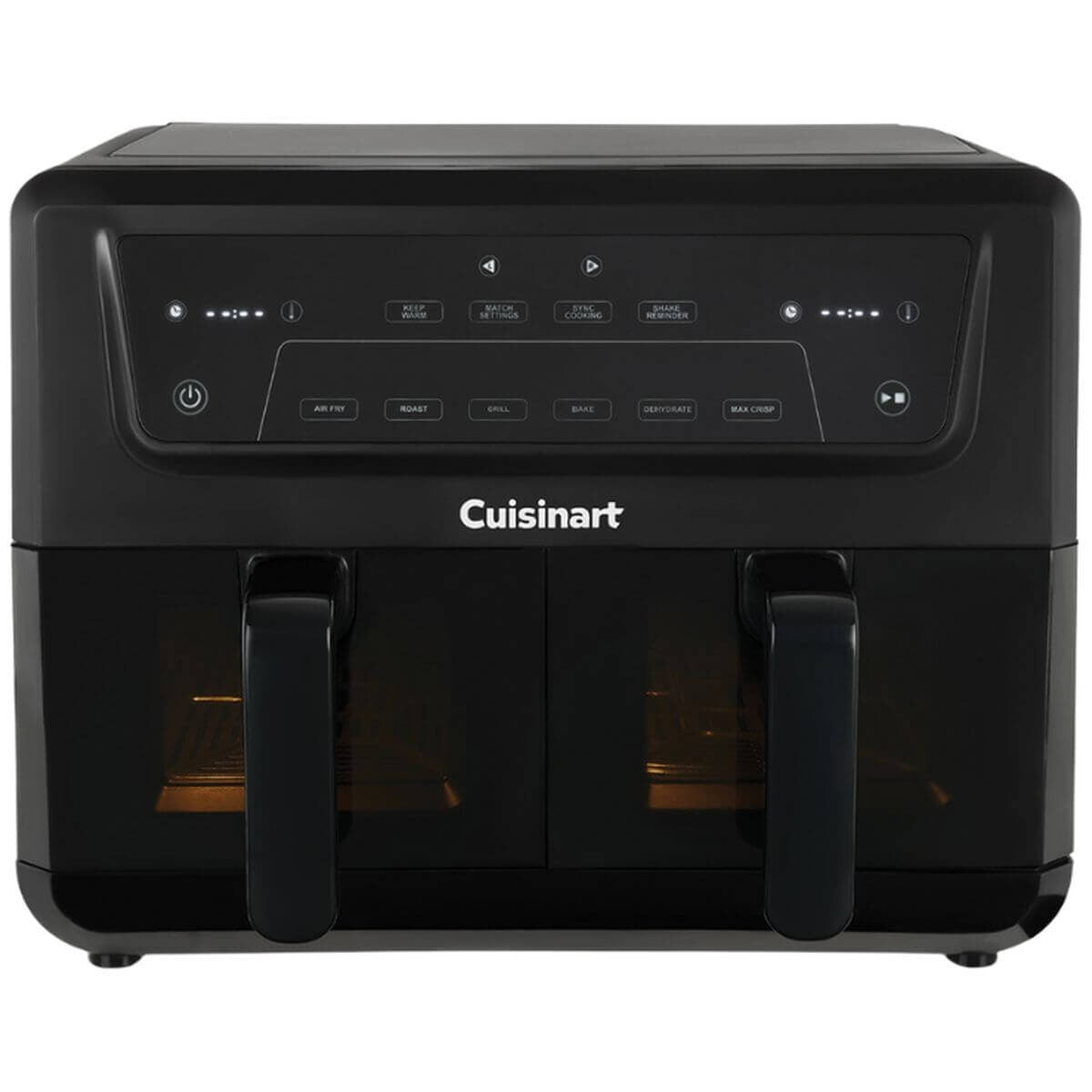 Cuisinart AirView Dual Basket Air Fryer 10.4L - Black - Viewing Windows, Sync Cooking - AFD-10XBLXA