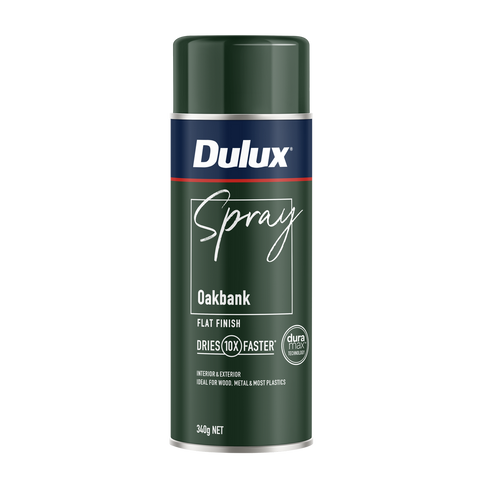 Dulux Spray Paint 340g Flat Oakbank - Fast Drying - Self-Priming - 10 Min Touch Dry - SuperSaverAU - view 1