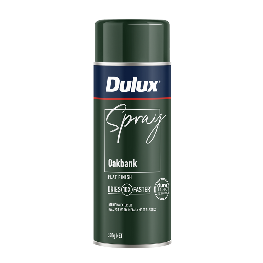 Dulux Spray Paint 340g Flat Oakbank - Fast Drying - Self-Priming - 10 Min Touch Dry - SuperSaverAU - view 1