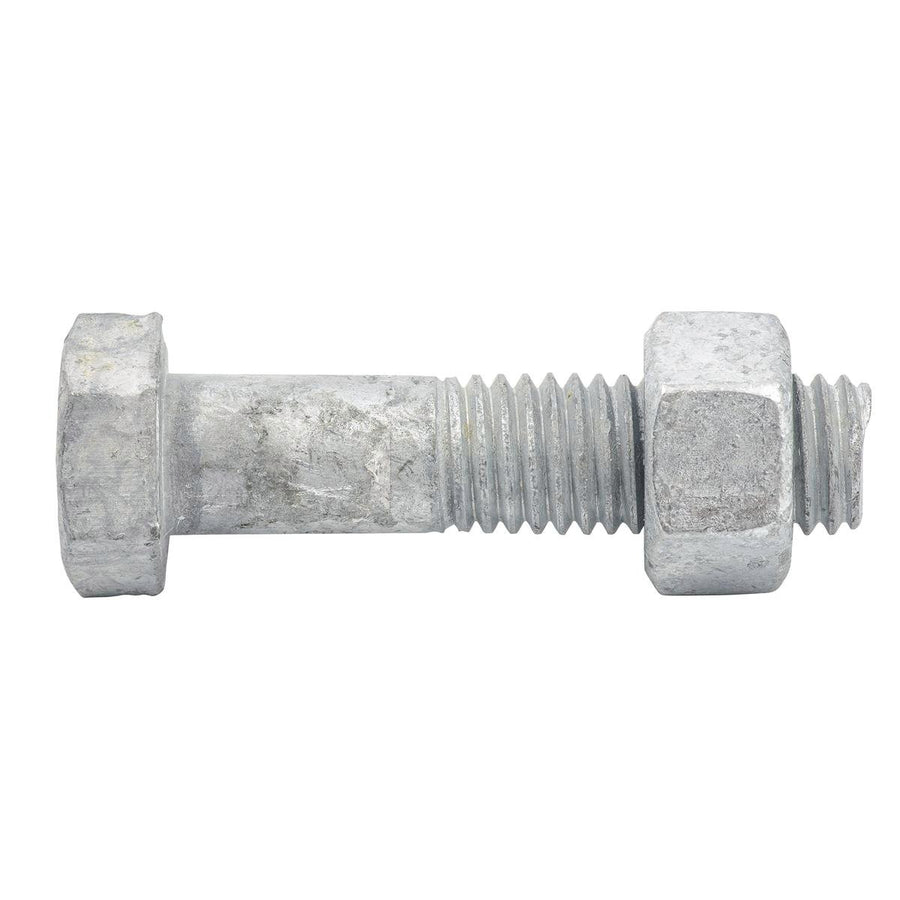 Zenith M12 x 50mm Hot Dipped Galvanised Hex Head Bolt and Nut Each - SuperSaverAU - view 1