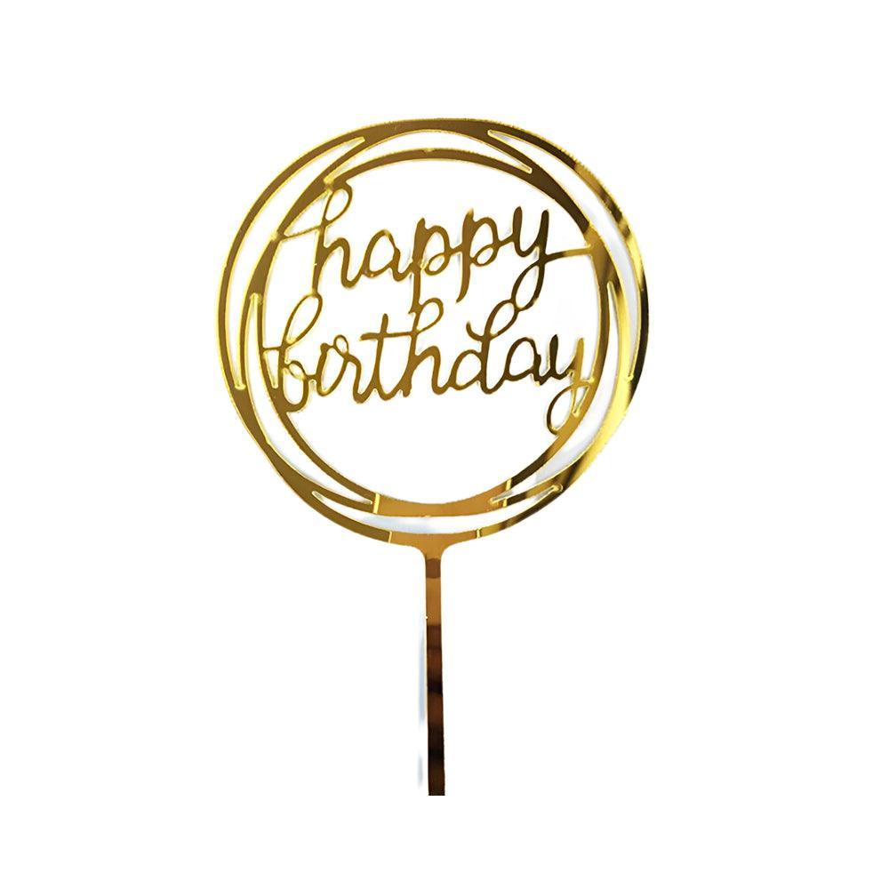 Acrylic Happy Birthday Cake Topper Card for Party Decor – Rose Gold R31 - view 56