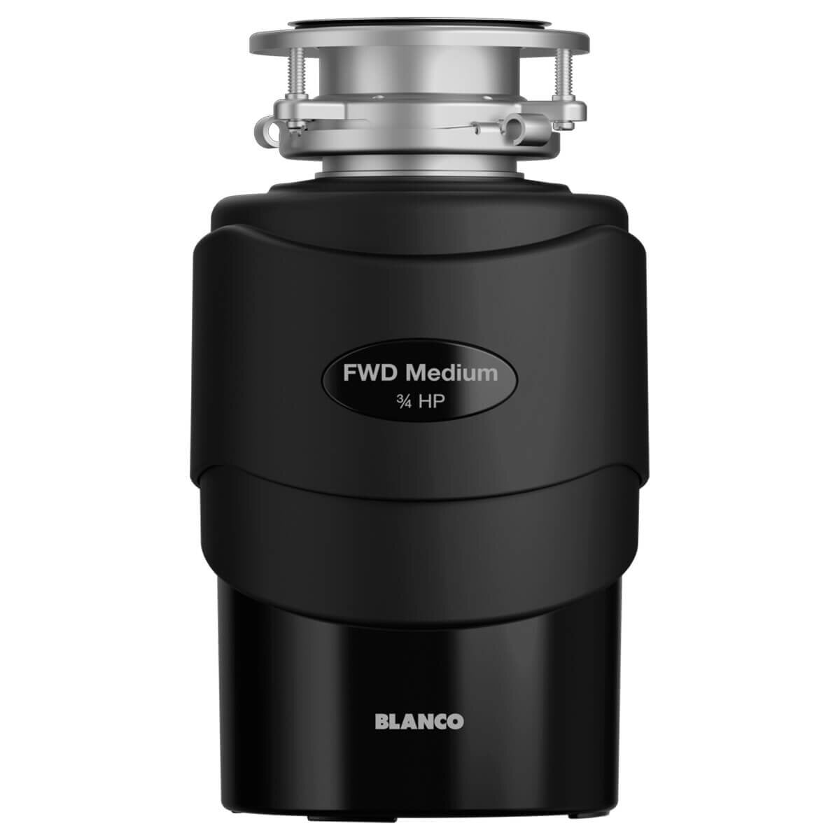 Blanco Medium 3/4HP Food Waste Disposer - Continuous Feed, 3 Grinding Stages, Black - 528123