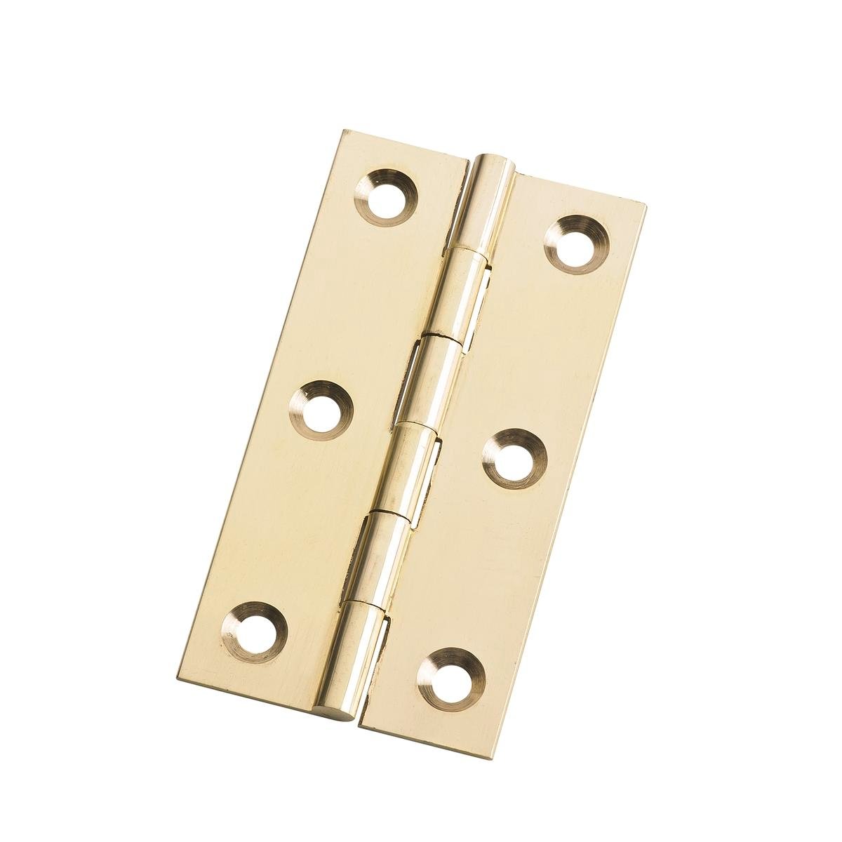 Lane Brass Fixed Pin Butt Hinge 2 Pack - 75mm x 40mm - Corrosion Resistant - SuperSaverAU - view 1