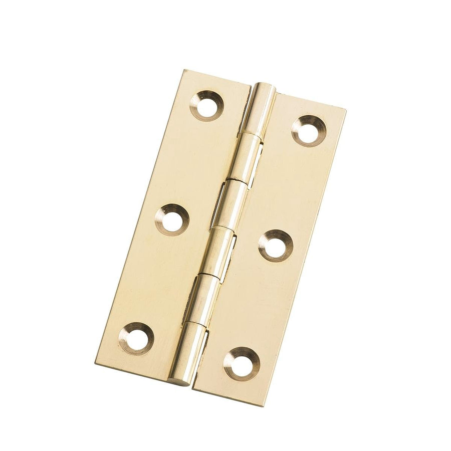Lane Brass Fixed Pin Butt Hinge 2 Pack - 75mm x 40mm - Corrosion Resistant - SuperSaverAU - view 1