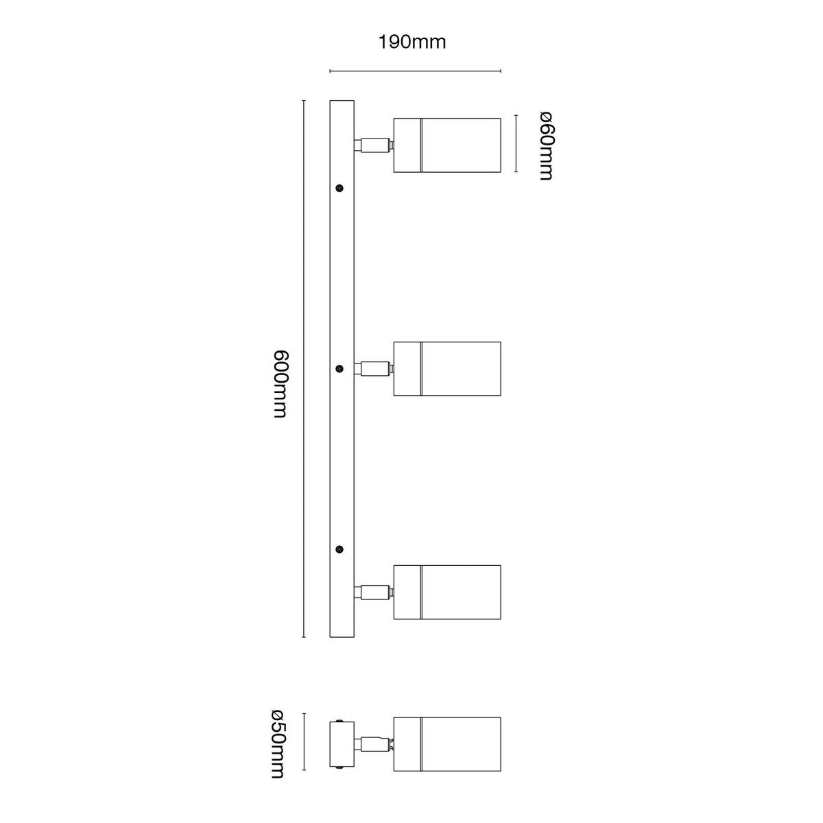 Brilliant Coolum 3 Head Wall Light - Stainless Steel - 600mm - Durable - SuperSaverAU - view 5