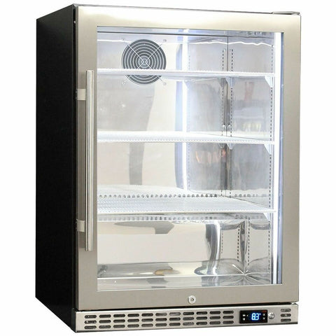 Schmick 140L Under Bench Heated Glass Bar Fridge - Matte Black, Triple Glazed, Right Hinged - SK156R-HD