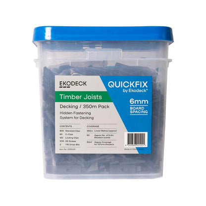 Quickfix Ekodeck Kit - 350lm - SS Screws - Timber Joists