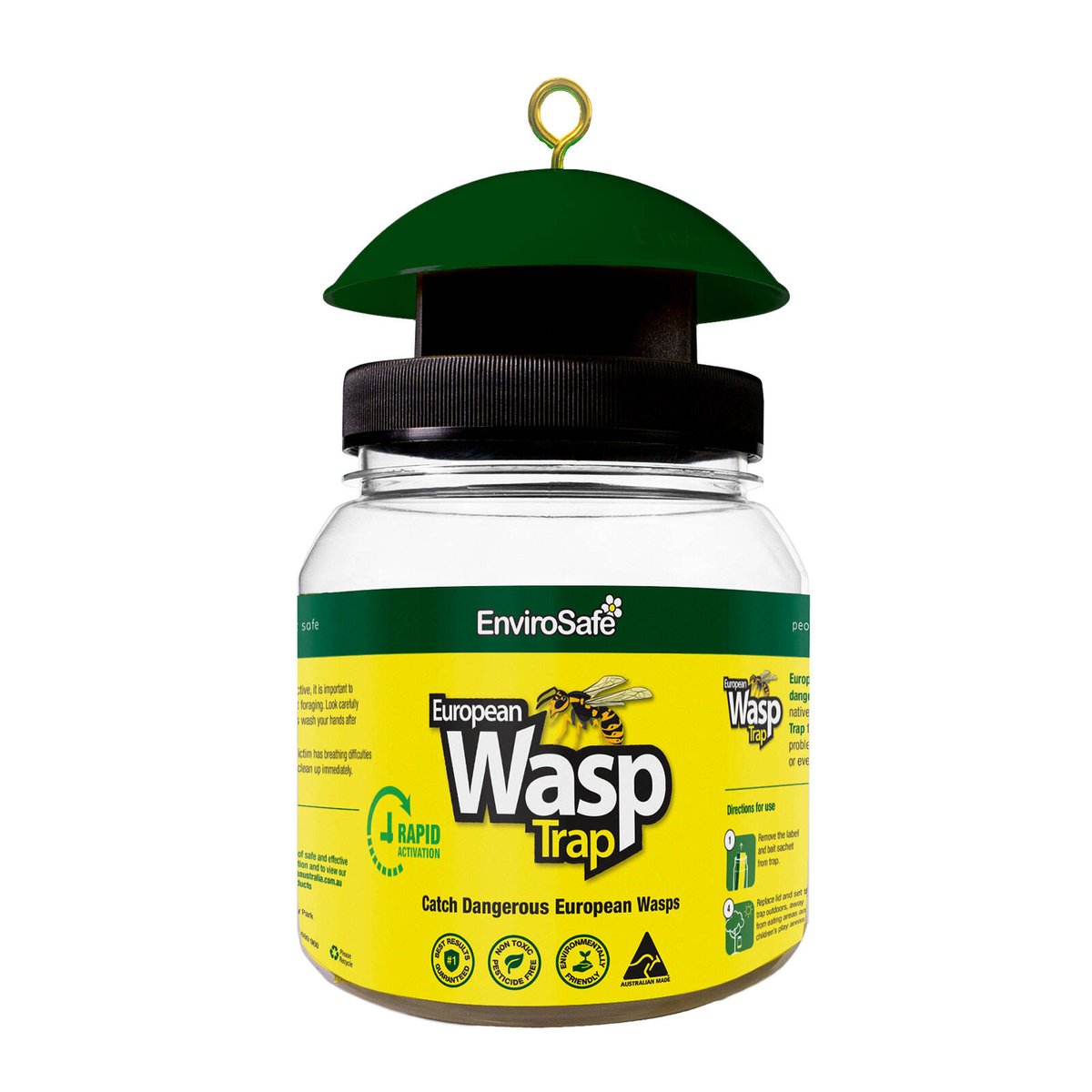 Envirosafe European Wasp Trap - 130mm x 190mm x 90mm - Non-Toxic - Rapid Activation - SuperSaverAU - view 1