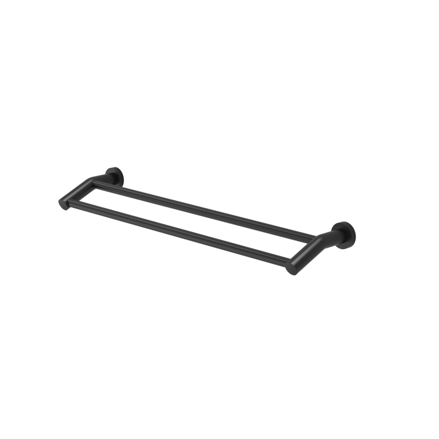 Caroma Cosmo 630mm Matte Black Double Towel Rail