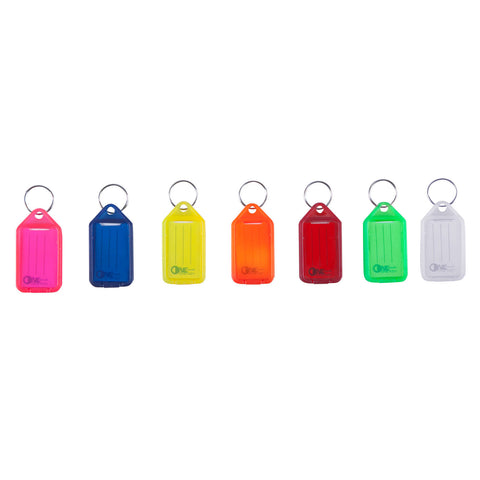 Key Essentials Assorted Fluro Colour Key Tag - Writable, Plastic & Steel